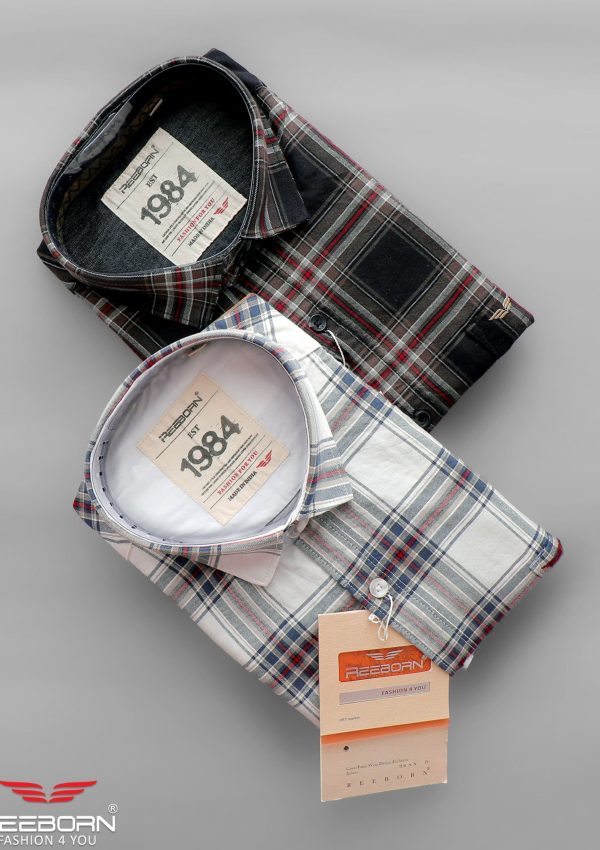 REEBORN YARNDIED OXFORD CHECKS FULL SLEEVE SHIRTS